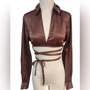 Urban Outfitters Chocolate Satin Crop